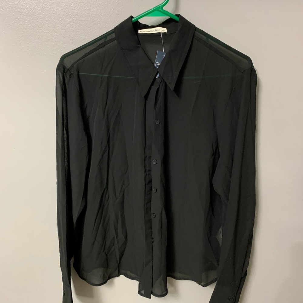 NWT Abercrombie & Fitch sheer button up shirt